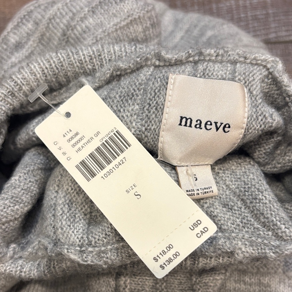 Maeve Short Sleeve Mock Neck Swing Sweater Gray Size Small - Picture 2 of 7